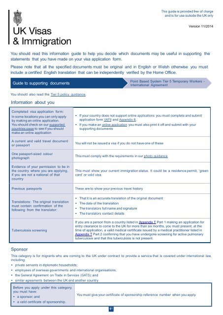 Tourist Visa Support Documents