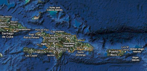 Dominican Republic Neighbouring Countries on the Map