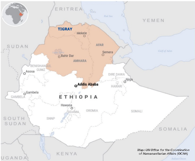 Ethiopia Neighbouring Countries and Regional Map