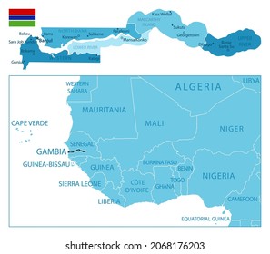 Gambia Neighbouring Countries and West African Map