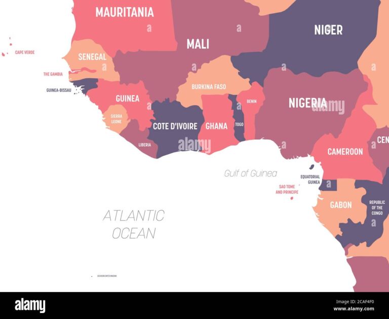 Guinea Neighbouring Countries and West African Map