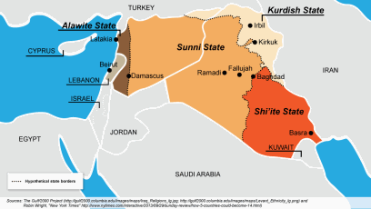 Iraq Neighbouring Countries and Middle East Map