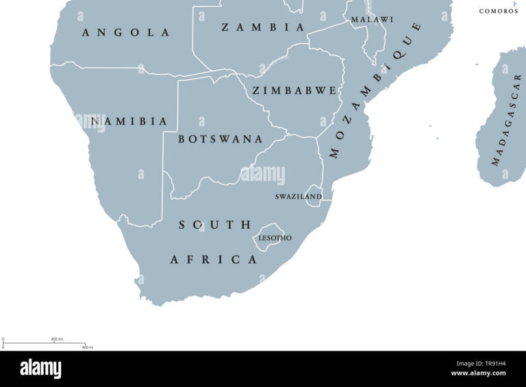 Lesotho Neighbouring Countries and Southern African Borders