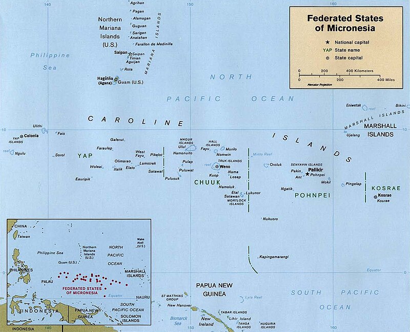 Micronesia Neighbouring Countries and Pacific Islands