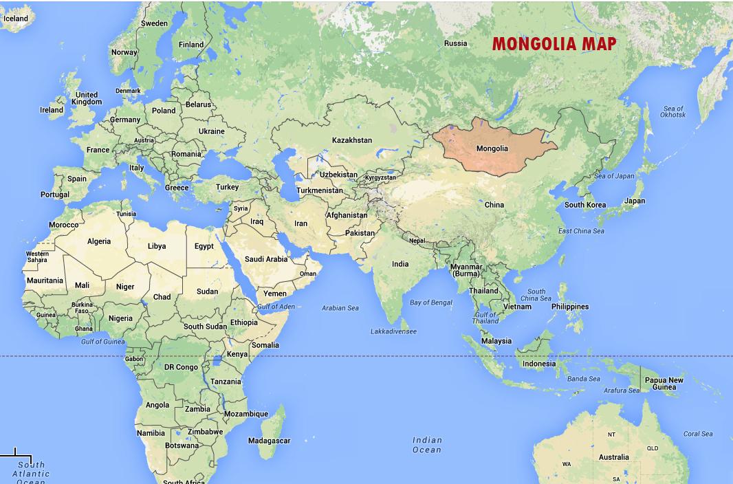 Mongolia Neighbouring Countries and Central Asian Map