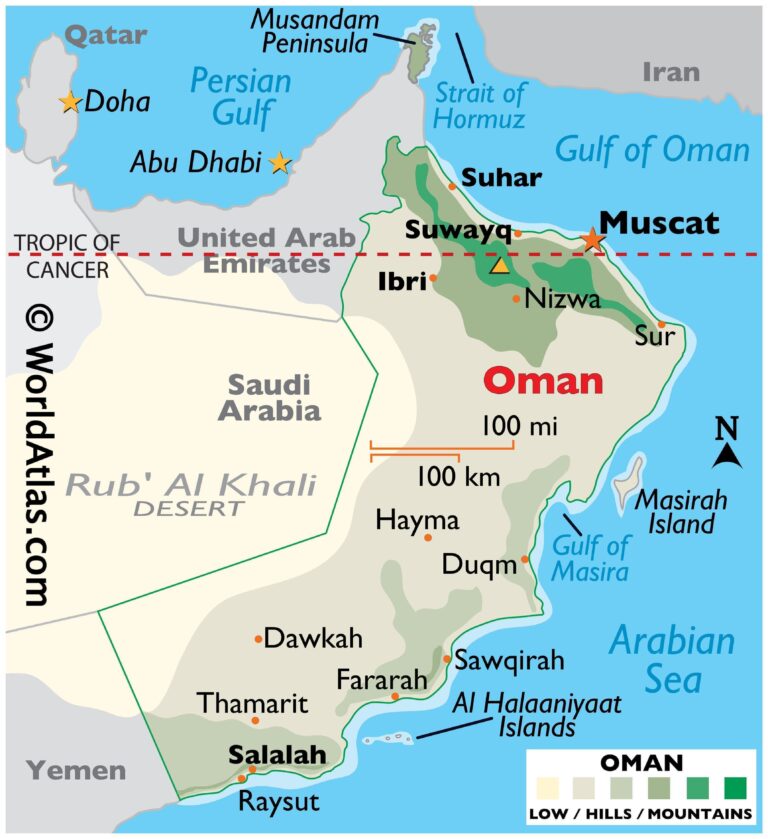 Oman Neighbouring Countries and Middle Eastern Borders