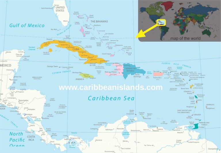 Saint Kitts and Nevis Neighbouring Countries and Caribbean Islands