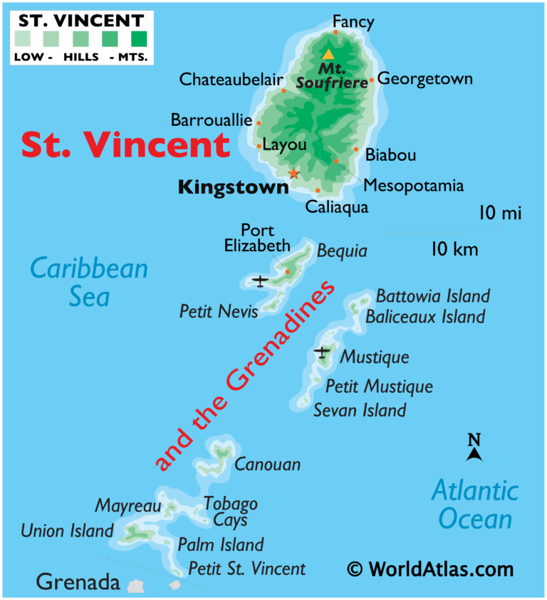 Saint Vincent and the Grenadines Neighbouring Countries and Caribbean Islands