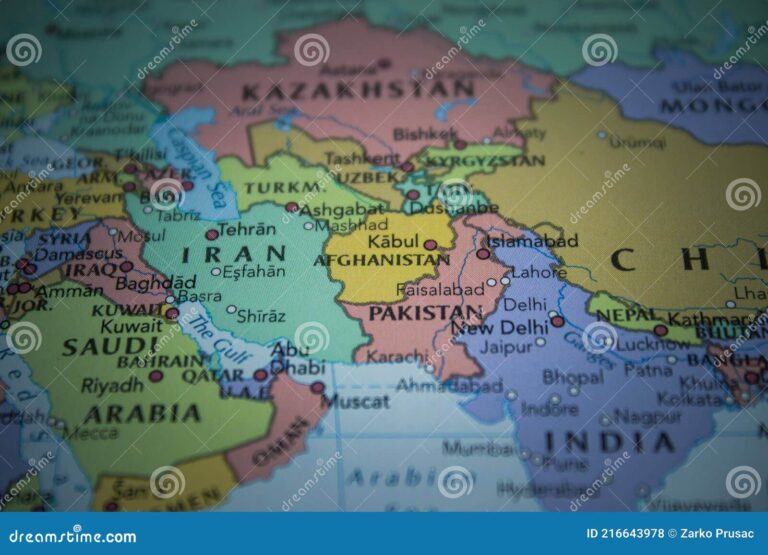 Afghanistan Neighbouring Countries on the Map