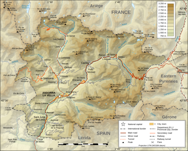 Andorra Neighbouring Countries on the Map