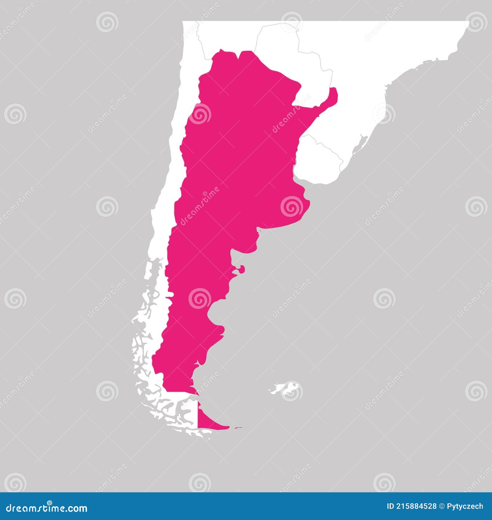 Argentina Neighbouring Countries on the Map