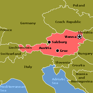 Austria Neighbouring Countries on the Map