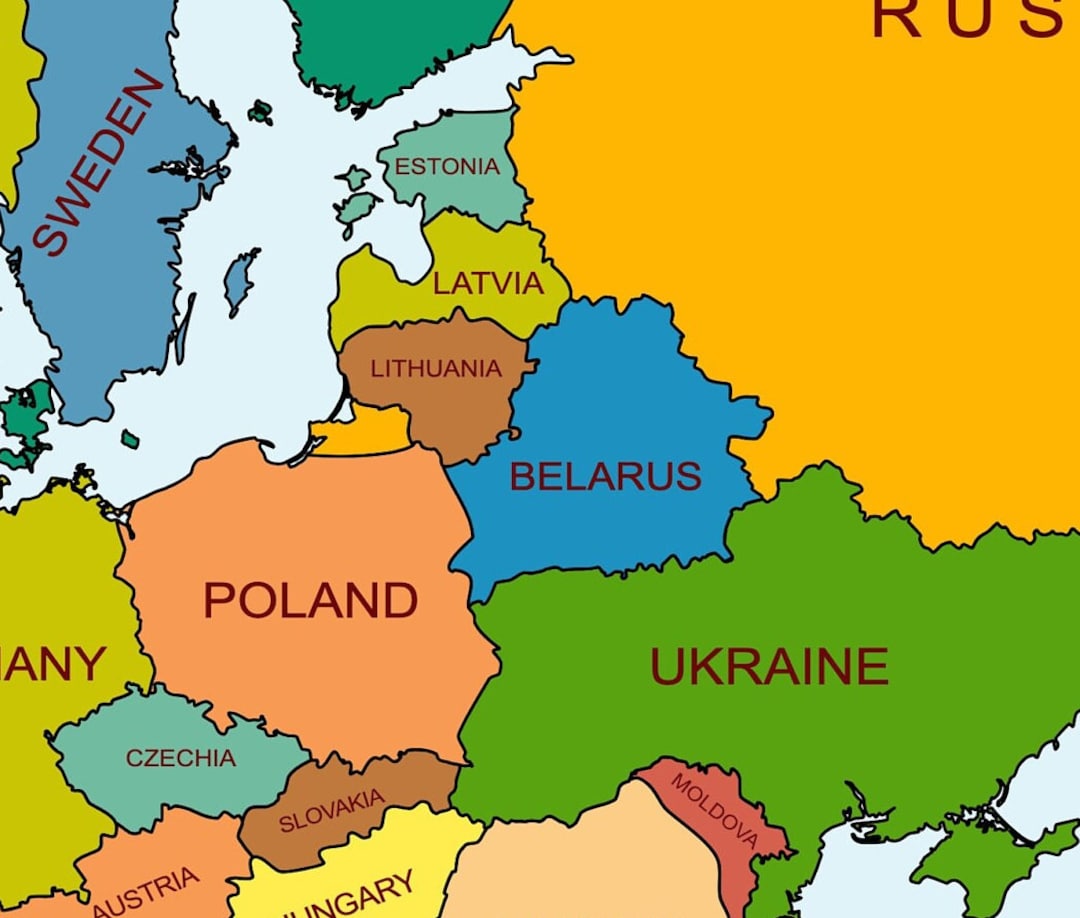 Belarus Neighbouring Countries on the Map