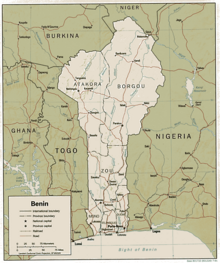 Benin Neighbouring Countries on the Map