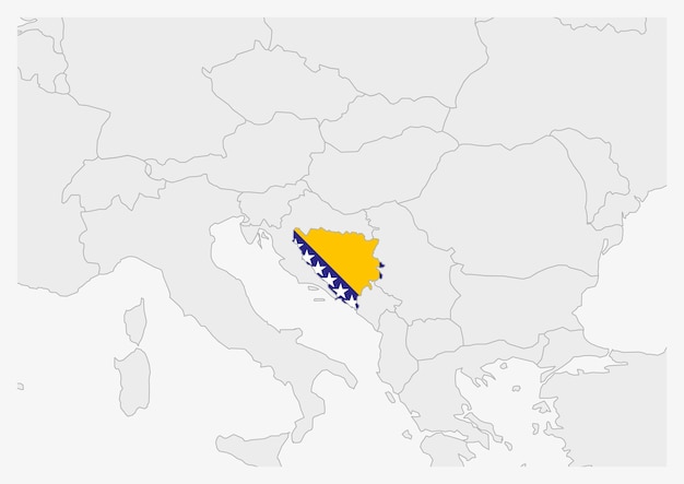 Bosnia and Herzegovina Neighbouring Countries on the Map