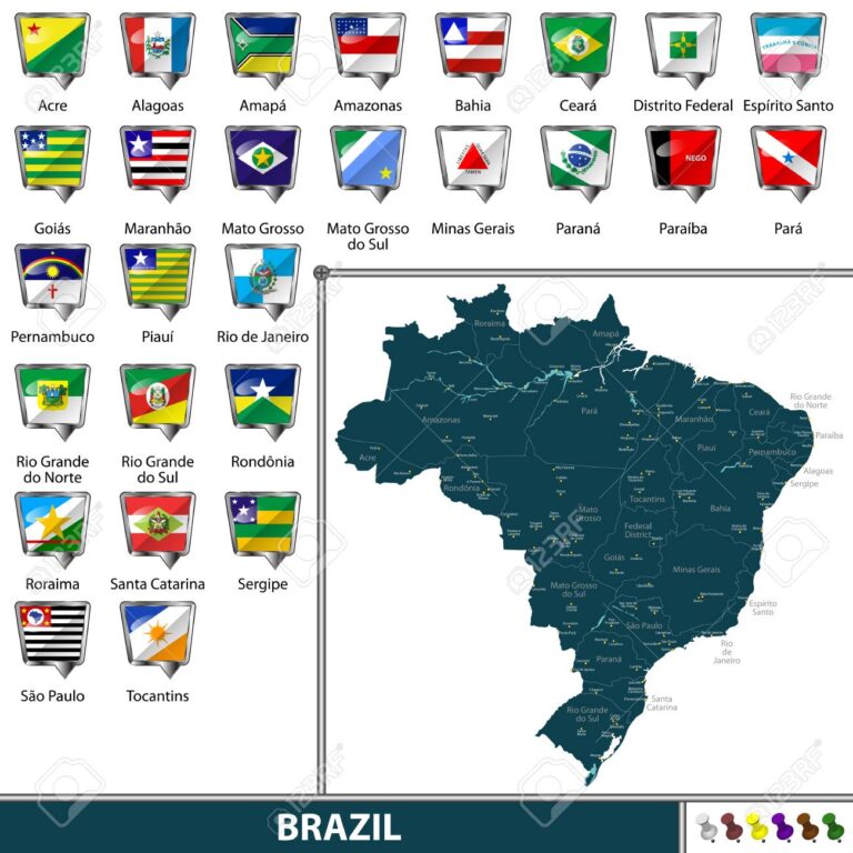 Brazil Neighbouring Countries on the Map