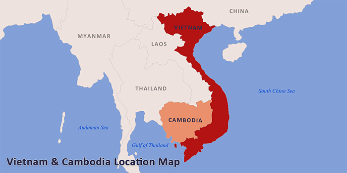 Cambodia Neighbouring Countries on the Map