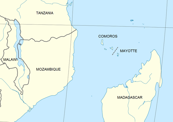 Comoros Neighbouring Countries on the Map