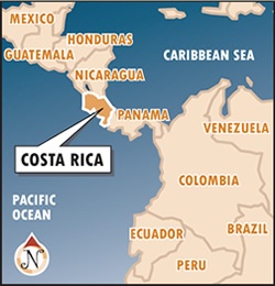 Costa Rica Neighbouring Countries on the Map