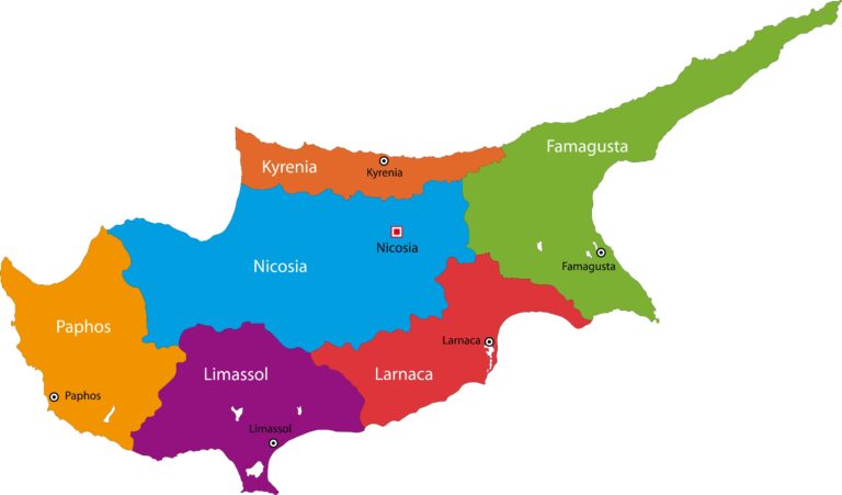 Cyprus Neighbouring Countries on the Map