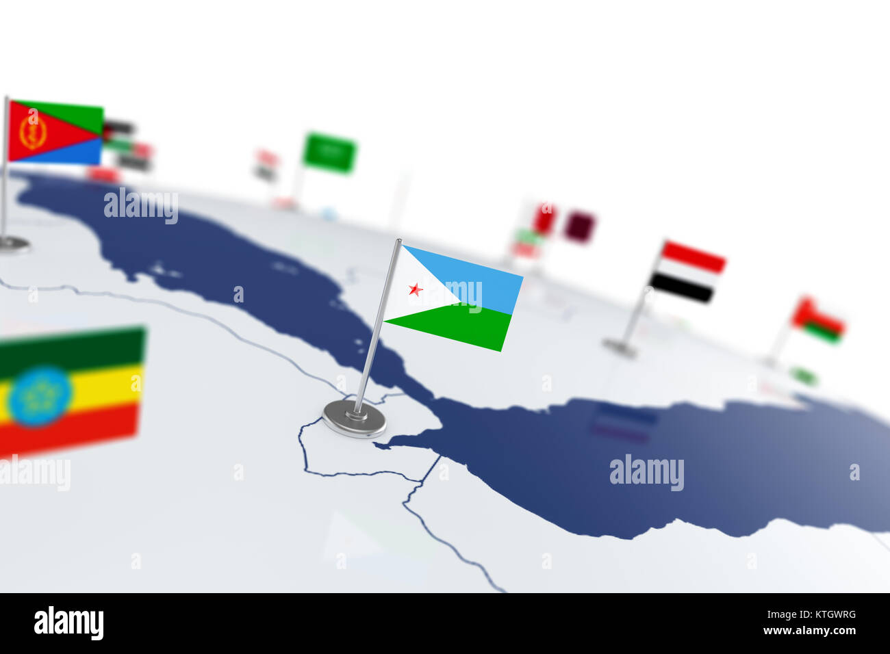 Djibouti Neighbouring Countries on the Map