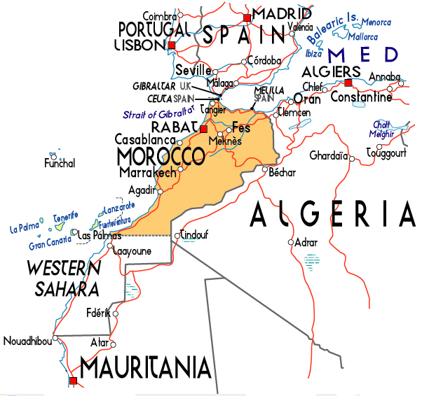 Morocco Neighbouring Countries and North African Neighbors