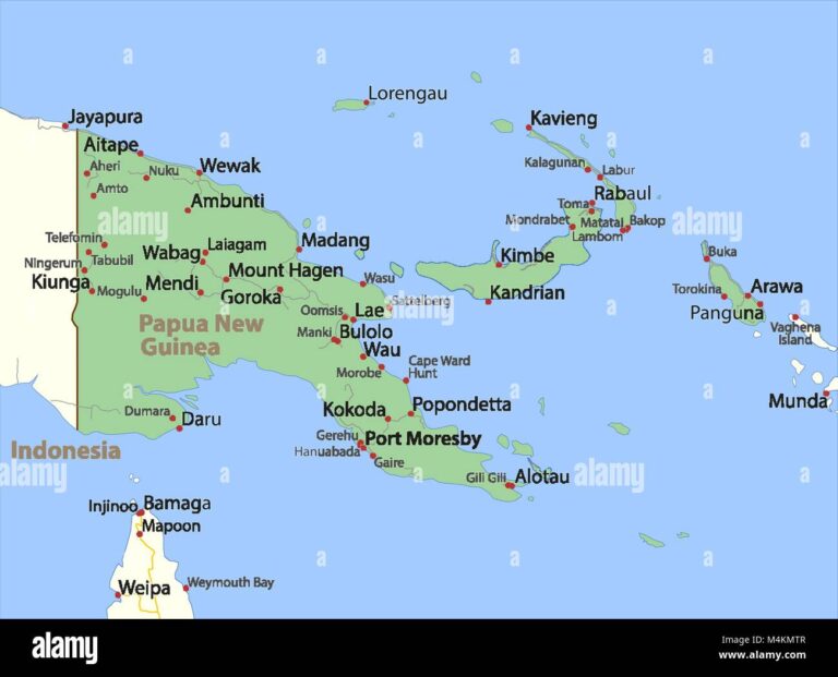 Papua New Guinea Neighbouring Countries and Pacific Region